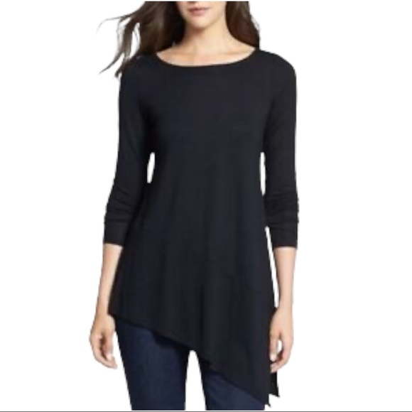 Eileen Fisher Long Sleeve Asymmetrical Top - Picture 1 of 3